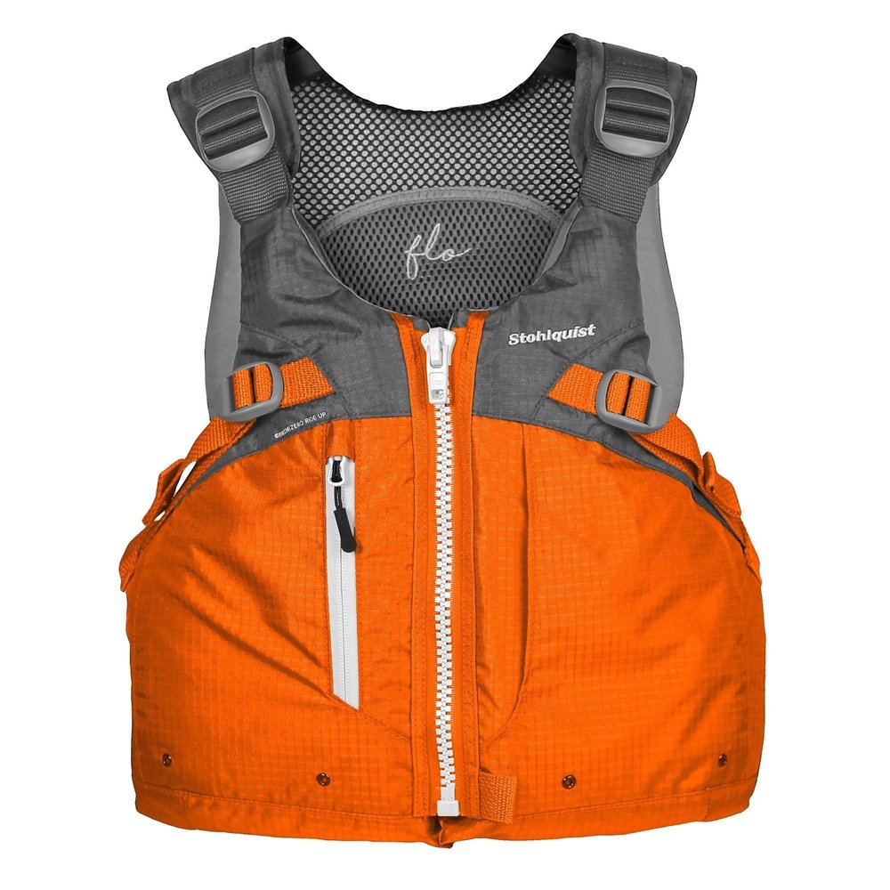 Stohlquist FLO Women's Life Jacket PFD- US Coast Guard Approved, 8-Points of Adjustment, Ripstop Outer Shell, High Back, Built for Women Life Vest - XSmall/Small, Gray