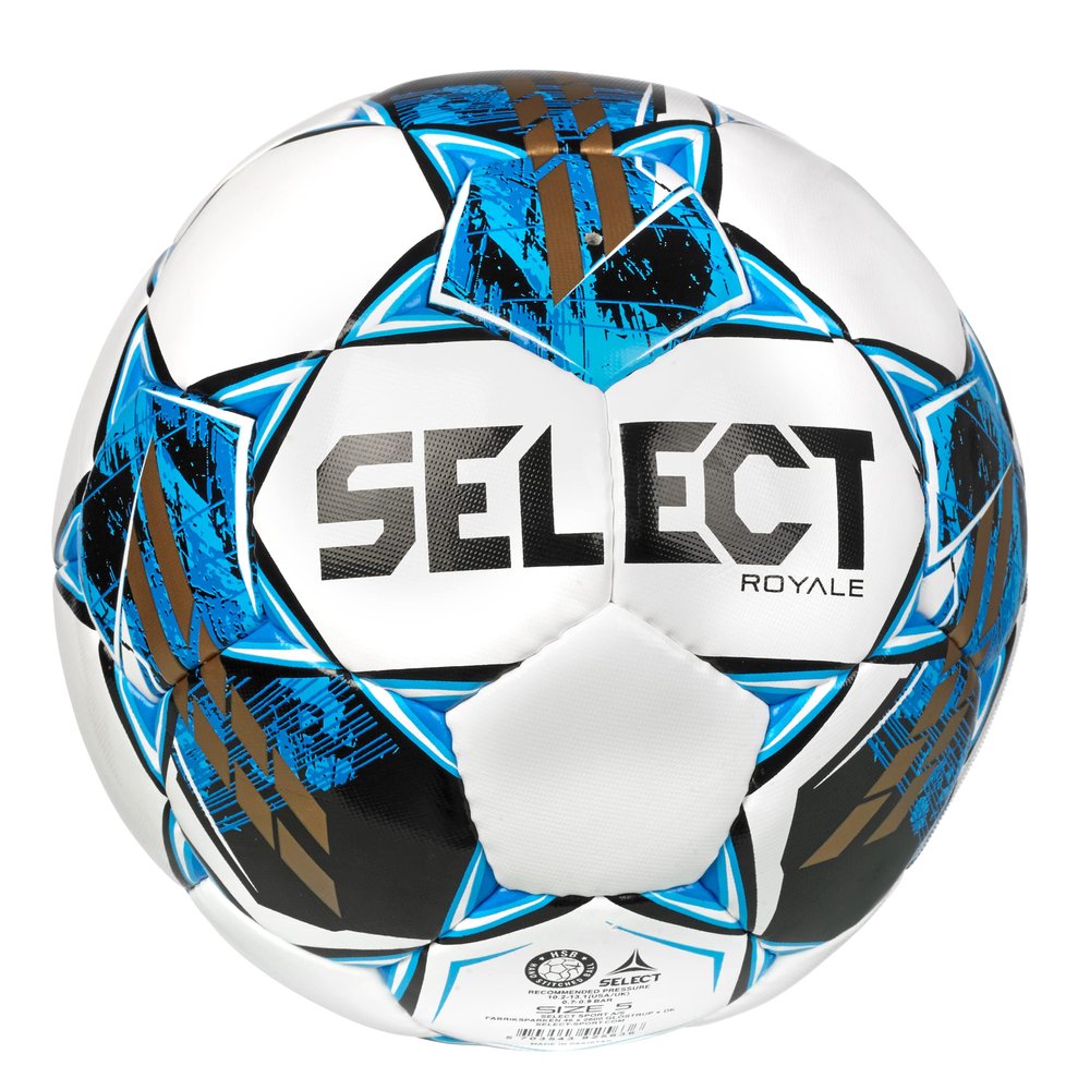 Select Royale V22 Soccer Ball, White/Blue, Size 5
