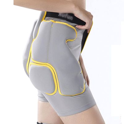 Q-FFL Hip Protector Padded Short Pants, Outdoor Activities Protective Gear, Skating Impact Pad for Snowboard Ski Ice (Color : Gray, Size : Large)