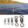 100pcs High Strength Fishing Swivels Ball Bearing Swivels Stainless Fishing Swivels Saltwater Corrosion Resistance Rolling Barrel Swivel for Saltwater & Freshwater Fishing 4# view 2