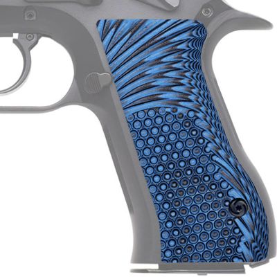 Guuun G10 Grips for Jericho 941 F9 Full Size OPS Eagle Wing Texture - Blue
