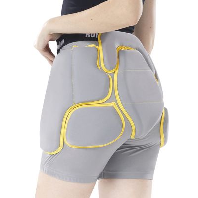 Q-FFL Ski Protective Gear, Tailbone Hip Butt Pad, Breathable Hip Protector Padded Short Pants for Skiing Skating Snowboard (Color : Gray, Size : Medium)