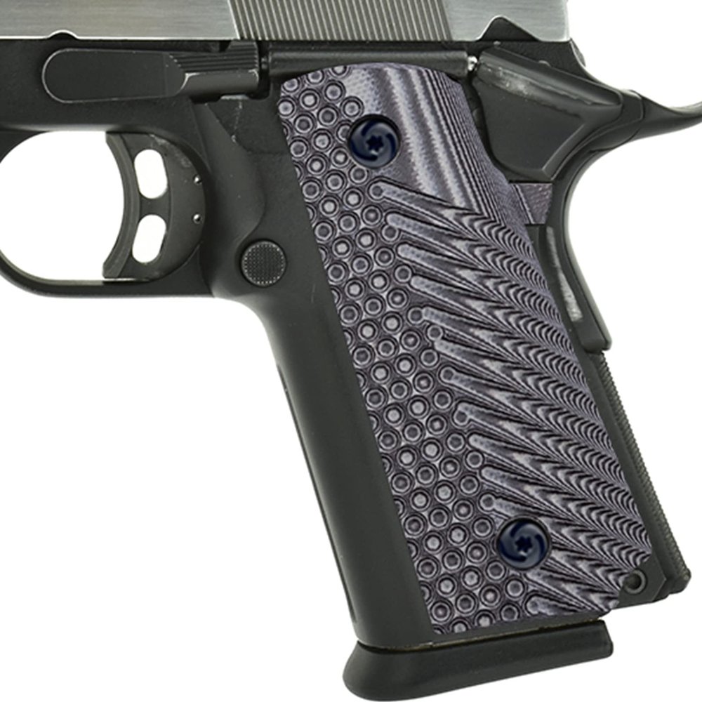 Guuun G10 Grips for para Ordnance P13 1911 OPS Diamond Cut Texture - Gray/Black