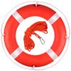 BALAVA Life Ring 23",Boat Safety Throw Rings with Reflective Tape & Grab Lines,Orange Life Ring Buoy for Boats,Include Water Floating Life Saving Rope(1Pack) view 1