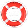 BALAVA Life Ring 23",Boat Safety Throw Rings with Reflective Tape & Grab Lines,Orange Life Ring Buoy for Boats,Include Water Floating Life Saving Rope(1Pack) view 2