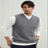 zhilifs Mens V-Neck Knitted Sweater Sleeveless Pullover Knitwear Vest Solid Plain Loose Fit All Match Sweater Tops_Grey_Small view 2