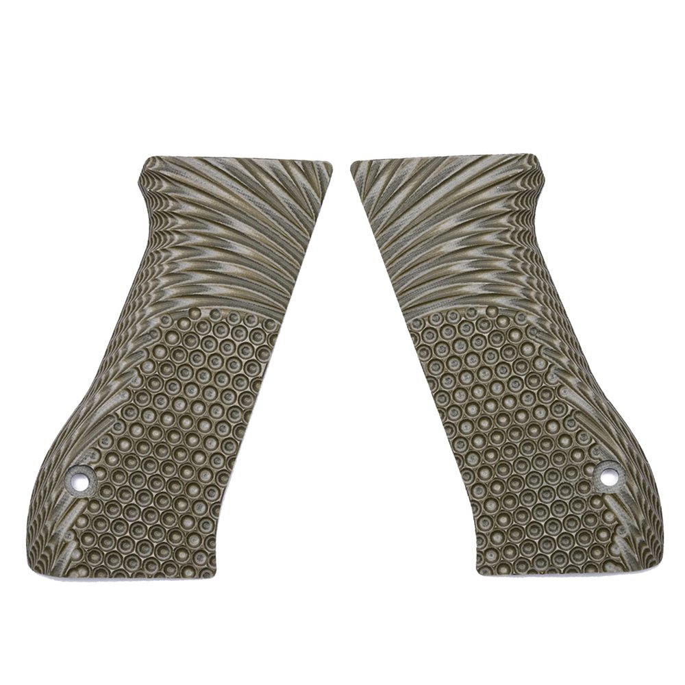 Guuun G10 Grips for Jericho 941 F9 Full Size OPS Eagle Wing Texture - OD Green
