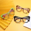 COTIA Anti Blue Light Glasses Cat Eye Women Fashion Glasses Non Prescription Eyeglasses Frames for Women Men (Large, flower) view 3