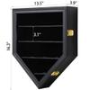 Grintus Baseball Display Case Wooden Baseball Holders for Balls Display Wall Mount Baseball Shadow Box with Lockable Glass Door for Autograph Balls Collection Storage Black view 4