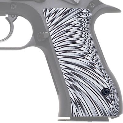 Guuun G10 Grips for Jericho 941 F9 Full Size OPS Starburst Texture - White