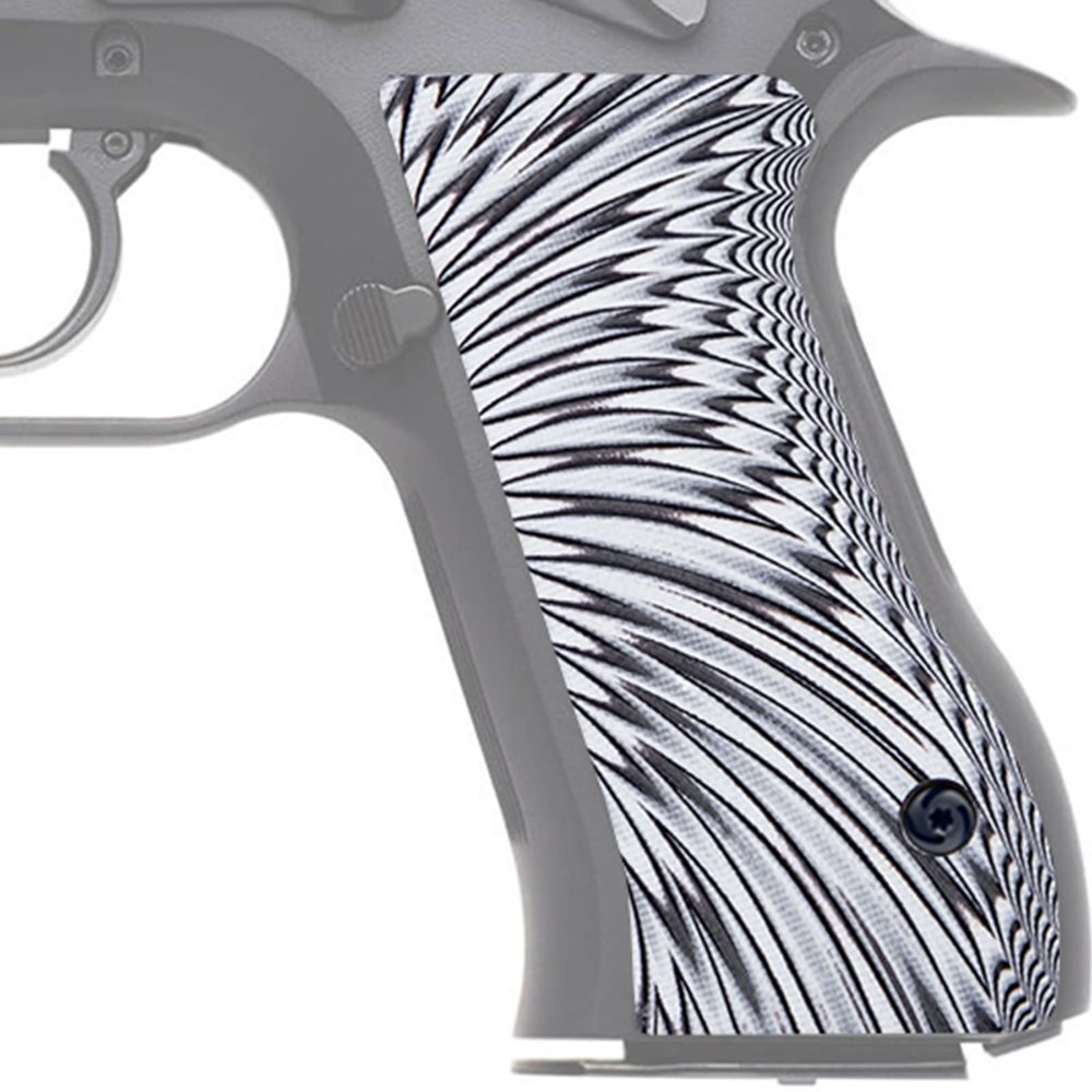Guuun G10 Grips for Jericho 941 F9 Full Size OPS Starburst Texture - White