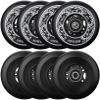AOWISH 8-Pack Inline Skate Replacement Wheels 85A Outdoor Asphalt Formula Roller Blades Wheels Indoor Roller Blades Wheels with Bearings ABEC-9 & Floating Spacers (Black, 72mm) view 1