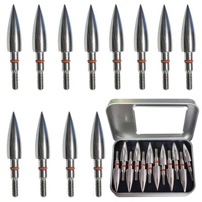 Field Points arrowheads 150 Grains Archery Field Points, 11/32 Stainless Steel Screw in Archery Field Tips and Broadheads A Grain 2.9x2.3x0.6