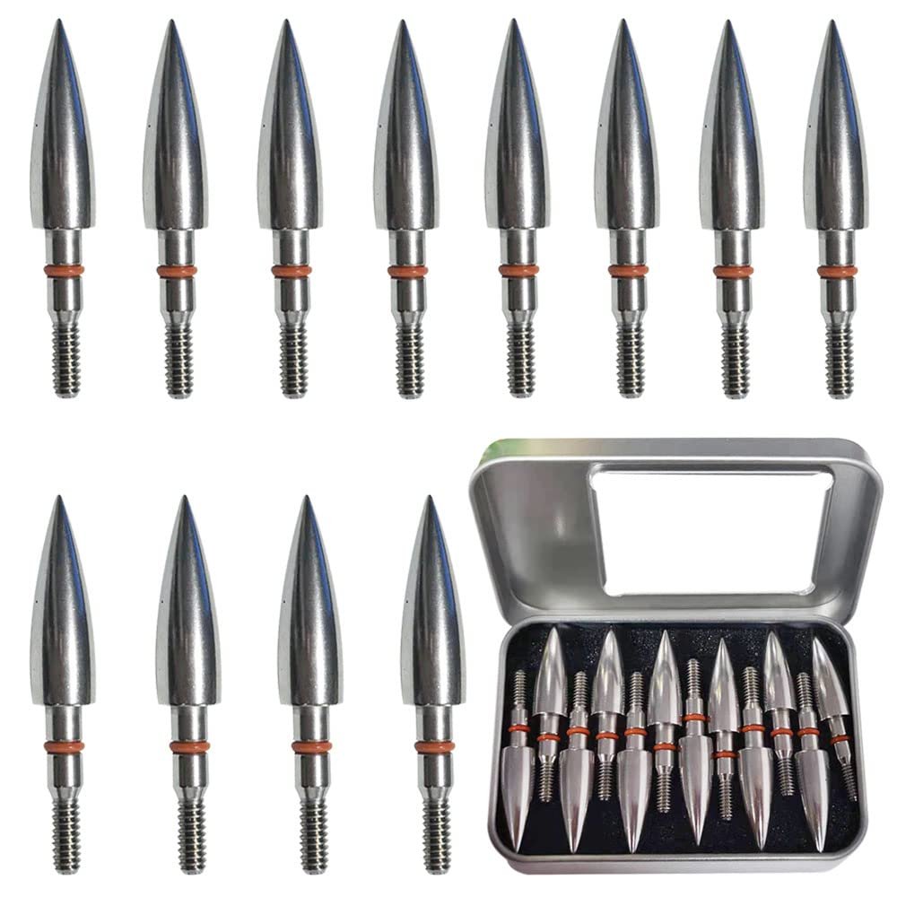 Field Points arrowheads 150 Grains Archery Field Points, 11/32 Stainless Steel Screw in Archery Field Tips and Broadheads A Grain 2.9x2.3x0.6