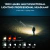 WUBEN H1 Pro Rechargeable Headlamp, 1200 High Lumen Ultra Bright LED Head Lamp, 11 Modes 180Adjustable IP68 Headlight with Red Light for Outdoors Camping Hunting Hiking Running Fishing Gear view 3