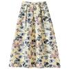ebossy Womens Casual Vintage Elastic High Waisted Pleated Polka Dot Long Floral Skirts (Large,25 Yellow) view 1