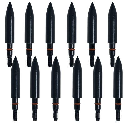 200 Grain Steel Screw-in Archery Arrow Field Points Field Tips - Practice Target & Hunting Arrows Heads for Recurve,5/16inch Easy Pull Various Outside Diameter(1 Dozen) 2.9*2.3*0.6 inch