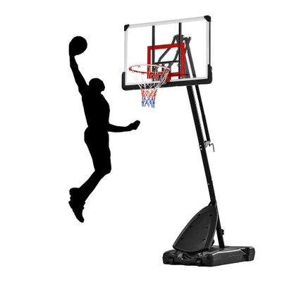 Portable Basketball Hoop and Goal, Adjustable Height 7.5ft-10ft Portable Basketball System with Night LED Colored Lights.