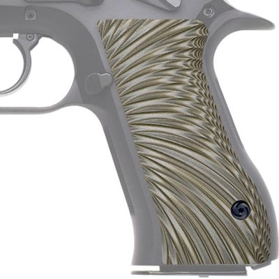 Guuun G10 Grips for Jericho 941 F9 Full Size OPS Starburst Texture - OD Green