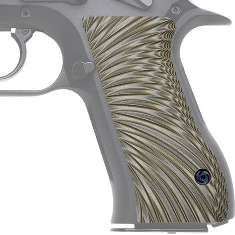 Guuun G10 Grips for Jericho 941 F9 Full Size OPS Starburst Texture - OD Green