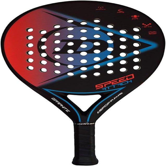 Dunlop Sports 2022 Speed Attack Padel Racket, Black/Red/Blue