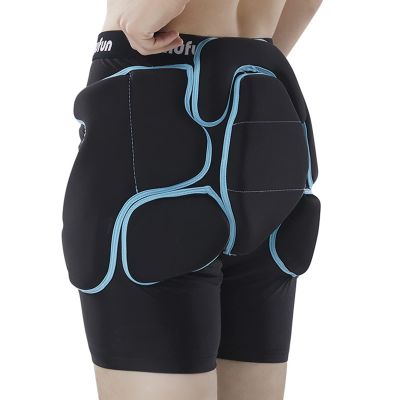 Q-FFL Ski Protective Gear, Tailbone Hip Butt Pad, Breathable Hip Protector Padded Short Pants for Skiing Skating Snowboard (Color : Black, Size : Medium)