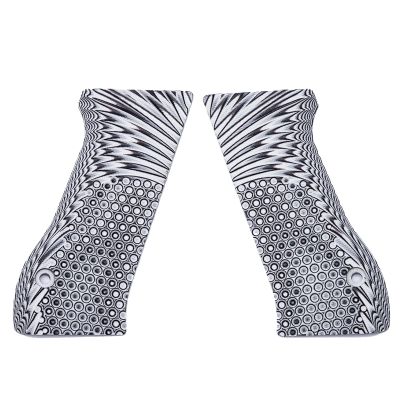 Guuun G10 Grips for Jericho 941 F9 Full Size OPS Eagle Wing Texture - White