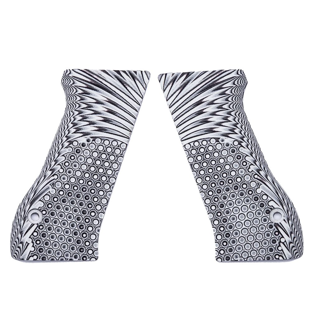 Guuun G10 Grips for Jericho 941 F9 Full Size OPS Eagle Wing Texture - White