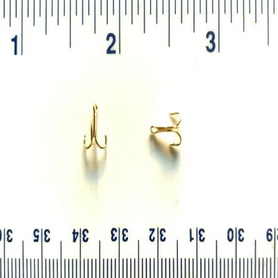 1000 Gerry's Tackle 3X Strength Gold Treble Fish Hooks Size 20 - Bulk Hooks