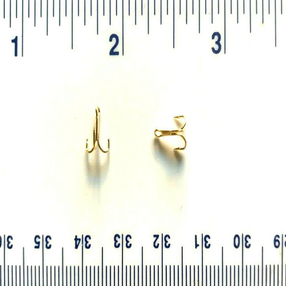 1000 Gerry's Tackle 3X Strength Gold Treble Fish Hooks Size 20 - Bulk Hooks