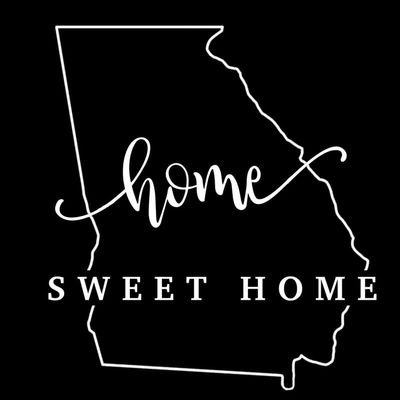 Georgia State Home Sweet Home NOK Decal Vinyl Sticker |Cars Trucks Laptop| White |5.5 x 5.0 in|NOK1695
