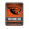 Rico Industries NCAA Oregon State Beavers Personalized/Custom Metal 8.5" x 11" Parking Sign - Home Dcor - Indoor/Outdoor view 1