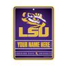 Rico Industries NCAA LSU Tigers Personalized/Custom Metal 8.5" x 11" Parking Sign - Home Dcor - Indoor/Outdoor view 1