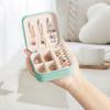 VOMNA Mini Jewelry Travel Case,Small Jewelry Box,Traveling Jewelry Organizer,Portable Jewellery Storage Holder for Rings Earrings Necklace Bracelet Bangle for Girls Women(Blue - 1 pack) view 3