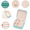 VOMNA Mini Jewelry Travel Case,Small Jewelry Box,Traveling Jewelry Organizer,Portable Jewellery Storage Holder for Rings Earrings Necklace Bracelet Bangle for Girls Women(Blue - 1 pack) view 4