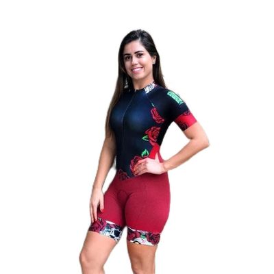 CYTSH Triathlon Women's Cycling Jersey Sets Jumpsuit Suit Short Sleeve Bike Sport Tight Skinsuit Pockets Pockets 9D GEL Pad (Color : 01, Size : S)