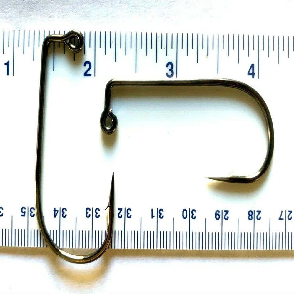 1000 Gerry's Tackle 32833 2X Strength Black Nickel 90 Degree Round Bend Jig Hooks Size 5/0 - Bulk Hooks