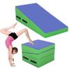 Blue Kids Gymnastics Mat Incline Mat - Foam Folding Tumbling Wedge Mats for Exercise, Yoga & Play view 1