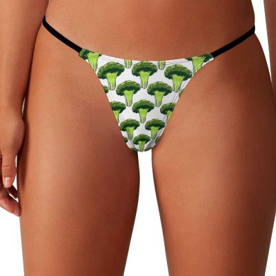 BAIKUTOUAN Broccoli Pattern G-String Thongs Women's T-Back Underwear Panty