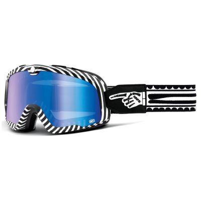 100% BARSTOW Premium Protective Sport Goggles (Death Spray - Mirror Blue Lens)