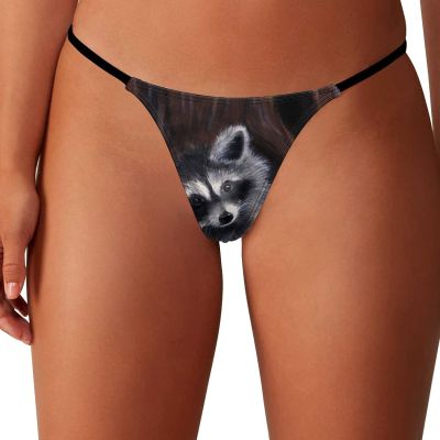 BAIKUTOUAN Baby Raccoon G-String Thongs Women's T-Back Underwear Panty