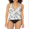 Tommy Hilfiger Women's Tankini Swimsuit Top , Blossom White/Black , X-Small view 1