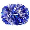 2 Pack Cheerleading Pompoms with Baton Handle - Plastic Cheer Poms for Sports, Party, Dance Team Accessories - Cheering Squad Spirit (Blue/Silver) view 1