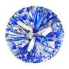 2 Pack Cheerleading Pompoms with Baton Handle - Plastic Cheer Poms for Sports, Party, Dance Team Accessories - Cheering Squad Spirit (Blue/Silver) view 2