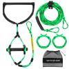 Water Sport Lines, Waterski Ropes Trick Handle 75 Foot 4 Section Phat Grip Thick Thermal Boat Wakeboard Water Sports Tow Rope, Green&Black view 1