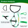 Water Sport Lines, Waterski Ropes Trick Handle 75 Foot 4 Section Phat Grip Thick Thermal Boat Wakeboard Water Sports Tow Rope, Green&Black view 4