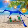 Poudee Beach Tent, 1010 FT Beach Canopy with 4 Poles, UPF50+ Pop Up Sun Shelter for 4-8 Person, Portable Outdoor Shade Canopy for Beach, Picnics, and Backyard view 2