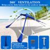 Poudee Beach Tent, 1010 FT Beach Canopy with 4 Poles, UPF50+ Pop Up Sun Shelter for 4-8 Person, Portable Outdoor Shade Canopy for Beach, Picnics, and Backyard view 4