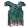 FUNDAISY Women Halter V-Neck Sequins Tassel 1920s Flapper Inspired Party Dance Dress with 20s Gatsby Accessories Set (3X-Large, Style F Flower Black Green) view 3