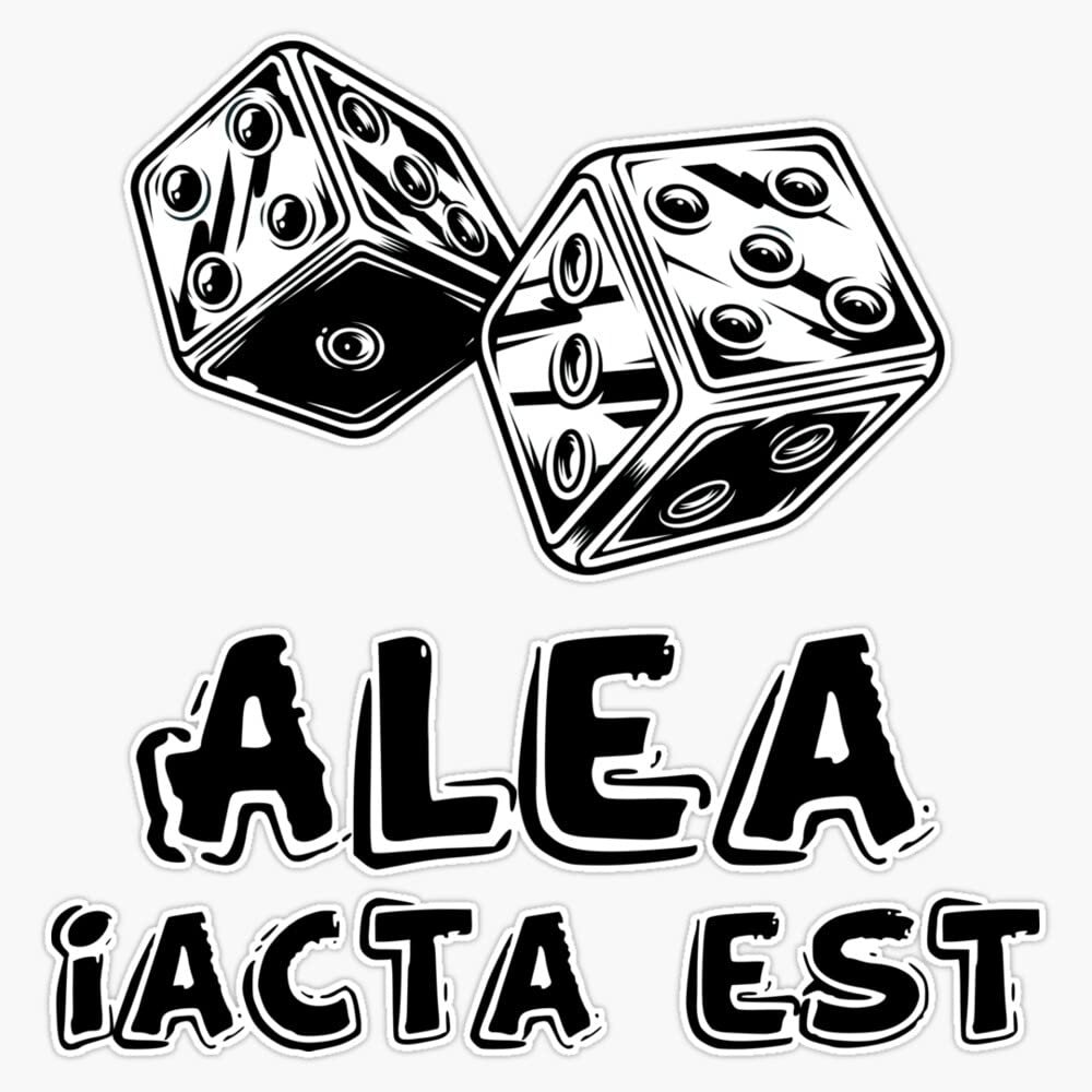 Alea Iacta Est - The Die Is Cast - Julius Caesar Bumper Sticker Vinyl Decal 5"